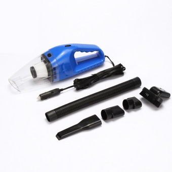 Car vacuum cleaner super portable handheld auto filter With dry wet amphibious hose brush 120 w 5 m line (Blue)