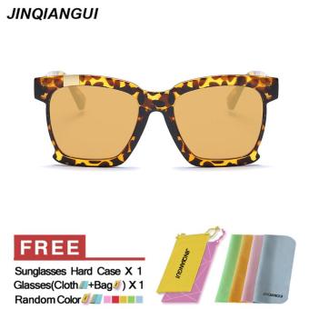 JINQIANGUI Sunglasses Women Square Plastic Frame Sun Glasses Leopard Color Eyewear Brand Designer UV400 - intl