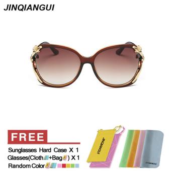 JINQIANGUI Sunglasses Women Butterfly Plastic Frame Sun Glasses Brown Color Eyewear Brand Designer UV400 - intl