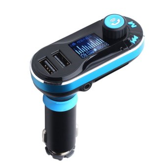 BT66 Bluetooth Car Kit Handsfree Dual USB Car Charger FM Transmitter (Blue) - Intl