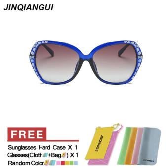 JINQIANGUI Sunglasses Women Butterfly Plastic Frame Sun Glasses Blue Color Eyewear Brand Designer UV400 - intl