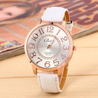CE female fashion quartz watch color variety show vitality and content female models watch selling single product round white dial white watch - intl