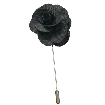 Beautymall Flower Daisy Rose Handmade Men's Scarves Lapel Pin Everyday Brooch Black - intl