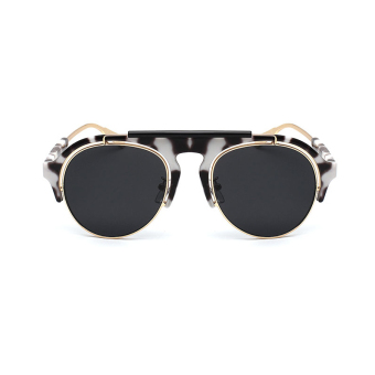 Sun Sunglasses Women Mirror Cat Eye Retro Sun Glasses Leopard Color Brand Design (Intl)