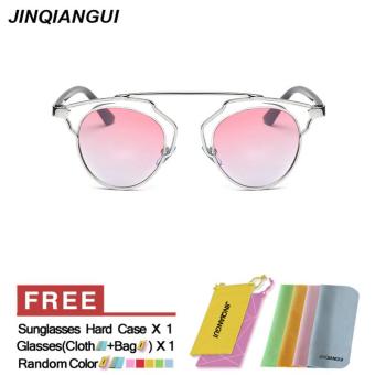JINQIANGUI Sunglasses Women Cat Eye Retro Titanium Frame Sun Glasses Pink Color Eyewear Brand Designer UV400 - intl