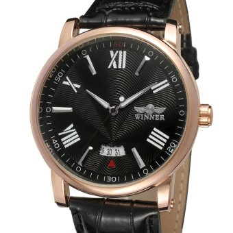 Winner Men Mechanical Automatic Dress Watch with Gift Box WRG8051M3R11 (Black)