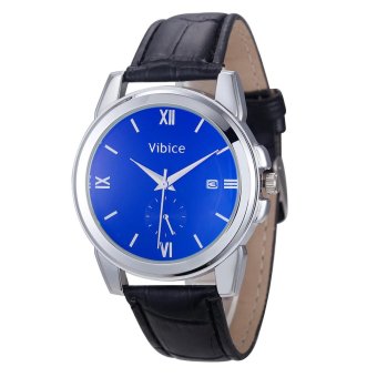 Fashion Men's Quartz Analog Sport Wrist Stainless Steel Casual Leather Watch - intl