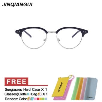 JINQIANGUI Fashion Women Glasses Frame Oval Glasses Black Frame Glasses Plastic Frames Plain for Myopia Women Eyeglasses Optical Frame Glasses - intl