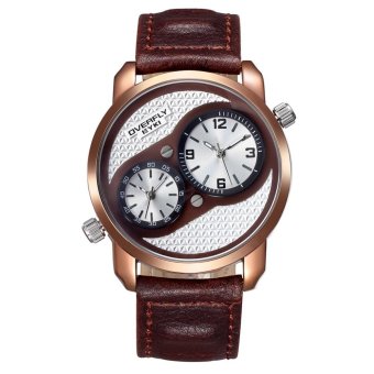 xfsmy EYKI brand quartz movement 3ATM dual male watch retro casual PU Leather Watch - intl