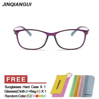 JINQIANGUI Glasses Frame Women Rectangle Plastic Eyewear Purple Color Frame Brand Designer Spectacle Frames for Nearsighted Glasses - intl