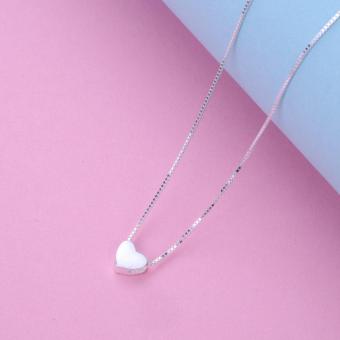 Fashion Necklace Female Romantic Pendant Heart Shape Solid 925 Sterling Silver Jewelry Gift