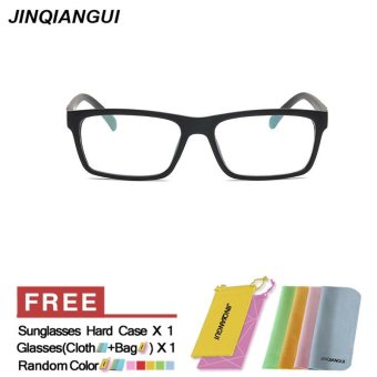 JINQIANGUI Fashion Women Glasses Frame Rectangle Glasses Black Frame Glasses Plastic Frames Plain for Myopia Women Eyeglasses Optical Frame Glasses - intl