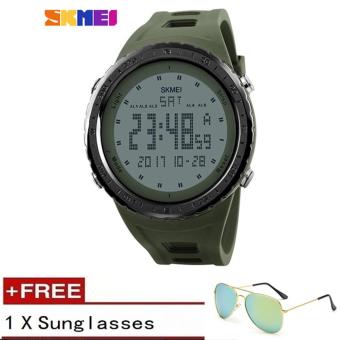 [100% Genuine] 2017 New SKMEI 1246 Military Watches Men Fashion Sport Watch SKMEI Brand LED Digital 50M Waterproof Swim Dress Sports Outdoor Wrist watch - intl
