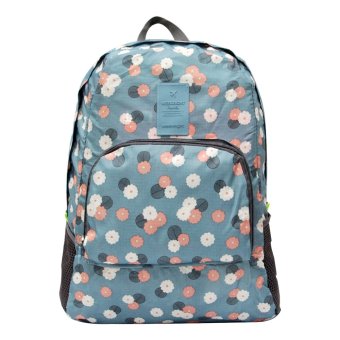 WeekEight Tas Travel Ransel Korean Foldable Backpack V3 Flower Blue