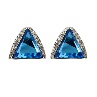 Feelontop Feelontop New Fashion Triangle Design Shining Created Diamond lovely Stud Earrings