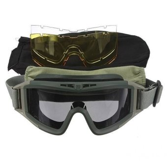 LD SHOP Protective Goggle Glasses with 3 Lenses for Motorcycle CS Sports