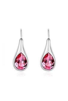 HKS HKS85734Qs An Unknown Lover Austria Crystal Earrings Rose Red