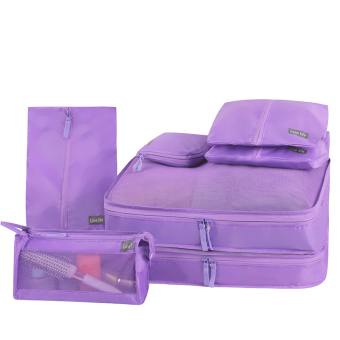 Jlove 7 Pcs Travel Luggage Organizer Bag Foldable Portable Twill Mesh Underwear Cosmetics Travel Storage Bags - intl