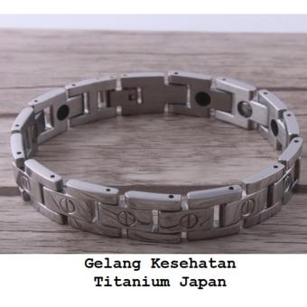 Health Magic - Gelang Kesehatan Pria Wanita Titanium Jepang - Health Bracelet - Silver - GW012
