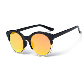 Women's Eyewear Sunglasses Women Retro Cat Eye Sun Glasses Orange Color Brand Design (Black/Red) - Intl