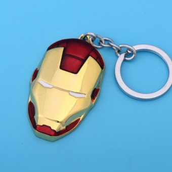 US Captain Marvel Stuffed Men and Women Car Key Chain Iron Man Pendant Couple Knitting Metal Key Chain - intl