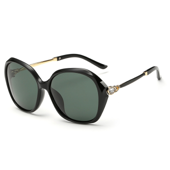 Men Sunglasses Polarized Mirror Butterfly Sun Glasses GreenBlack Color Brand Design