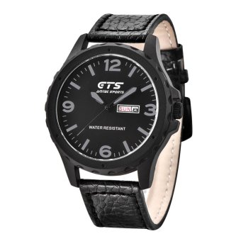 Fashion Men's Casual Luxury Quartz Watch Leather Strap Business Wrist Watches - intl
