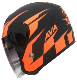 Helm AVA THE WIN IDOL Seri MotoGP – TECHNOLOGY FROM KOREA – Hitam Kombinasi Orange