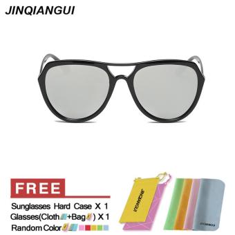 JINQIANGUI Sunglasses Women Oval Plastic Frame Sun Glasses Purple Color Eyewear Brand Designer UV400 - intl