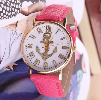 CE Rome digital gold anchor watch female models Geneva ladies watch Europe and the United States selling fashion single product watch selling single product round dial Rose red strap pattern dial - intl