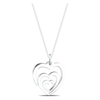 Elli Germany 925 Sterling Silver Kalung Hearts Silver