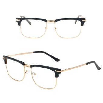 JINQIANGUI Fashion Glsses Frame Rectangle Glasses Blue Frame Glasses Plastic Frames Plain for Myopia Women Eyeglasses Optical Frame Glasses - intl