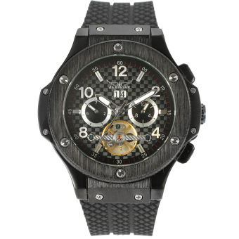 Jargar Men Mechanical Dress Watch Tourbillon Automatic Wristwatch Black Leather Strap Gift Box JAG228M3B2 (Black)