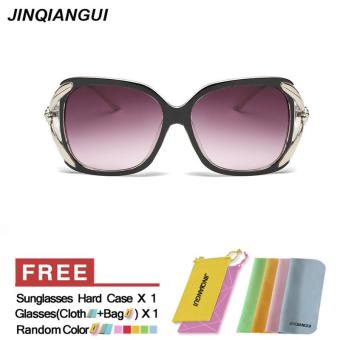 JINQIANGUI Sunglasses Women Butterfly Plastic Frame Sun Glasses Black Color Eyewear Brand Designer UV400 - intl