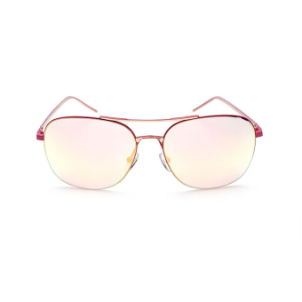 Sunglasses Women Mirror Oval Glasses BarbiePink Color Brand Design (Intl)