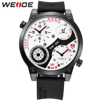 [100% Genuine]WEIDE Brand Men Watch Big Dial Analog Display Quartz Wristwatches Fashion Design Military Men Sports Watches - intl