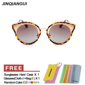 JINQIANGUI Sunglasses Women Cat Eye Retro Plastic Frame Sun Glasses Brown Color Eyewear Brand Designer UV400 - intl