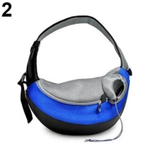 Bluelans Pet Puppy Dog Cat Travel Carrier Mesh Tote Bag L (Blue) - intl