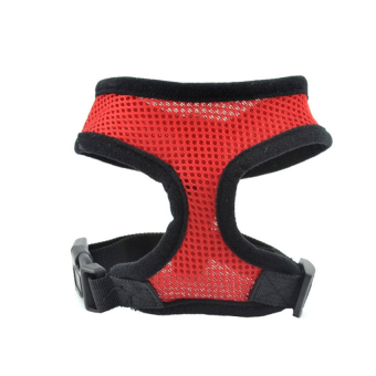 Adjustable Soft Breathable Dog Harness Flexible Soft Air Mesh Nylon Mesh Vest Harness for Dog Puppy Collar without leash L(Red) - intl