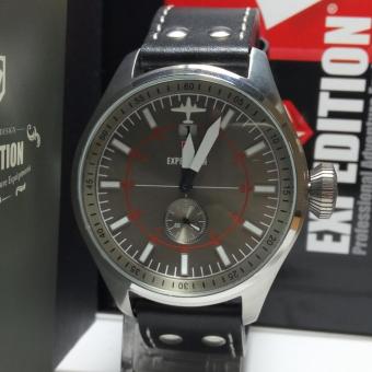 Expedition Jam Tangan Pria Expedition E6663MD Silver Stainless Steel Dial Grey Leather Black