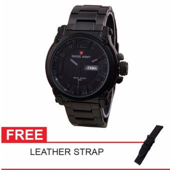 Swiss Army Limited Edition Free Leather Strap - Hitam - Stainless - SA 0360 7169 BLACKG