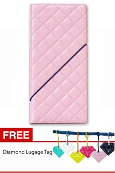 Marlow Jean Passport Holder - Long Passport Cover - Pink + Gratis Diamond Luggage Tag