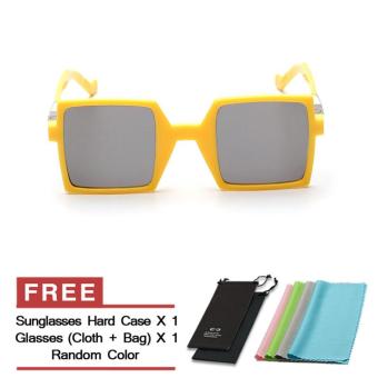 Men's Eyewear Sunglasses Men Mirror Square Sun Glasses SilverYellow Color Brand Design - Intl