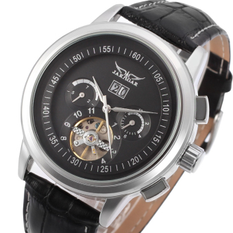 Jargar Automatic Dress Watch with Black Leather Strap Gift Box JAG16557M3S1 (Black)