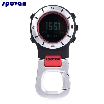 SH Spovan Digital Multifunctional Outdoor Sports Watch Barometer Altimeter Thermometer Compass 3ATM Red with black Red with black - intl