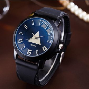 CE South Korea Harajuku three-dimensional digital watch men's fashion large dial silicone couple watches female models students fashion single product watch selling single product round dial black strap black dial - intl
