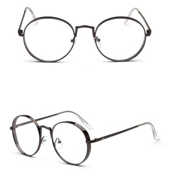 JINQIANGUI Glasses Frame Women Round Retro Titanium Eyewear Grey Color Spectacle Frames for Nearsighted Glasses - intl