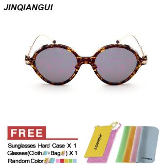 JINQIANGUI Sunglasses Men Round Retro Plastic Frame Sun Glasses Orange Color Eyewear Brand Designer UV400 - intl