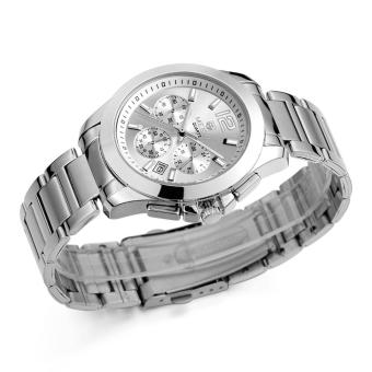 ooplm Hot Sale Full Steel Watches Men Luxury Brand MEGIR Brand Auto Date Hour Fashion Quartz Watch (silver)