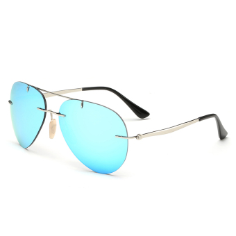 Sunglasses Polarized Men Mirror Shield Sun Glasses SkyBlue Color Brand Design